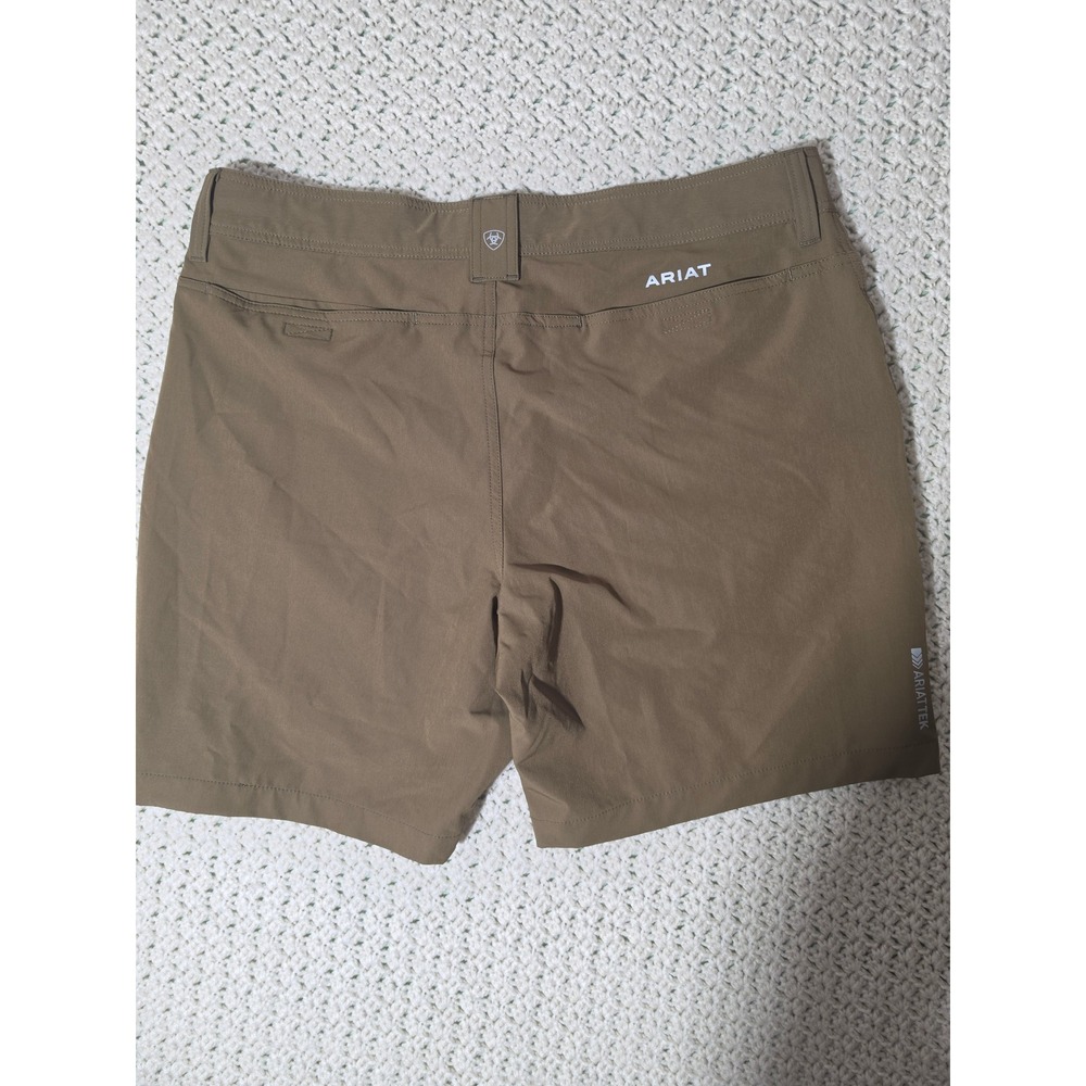 Ariat AriatTEK Performance Shorts Mens 36 Brown Moisture Wicking Stretch - Picture 2 of 5
